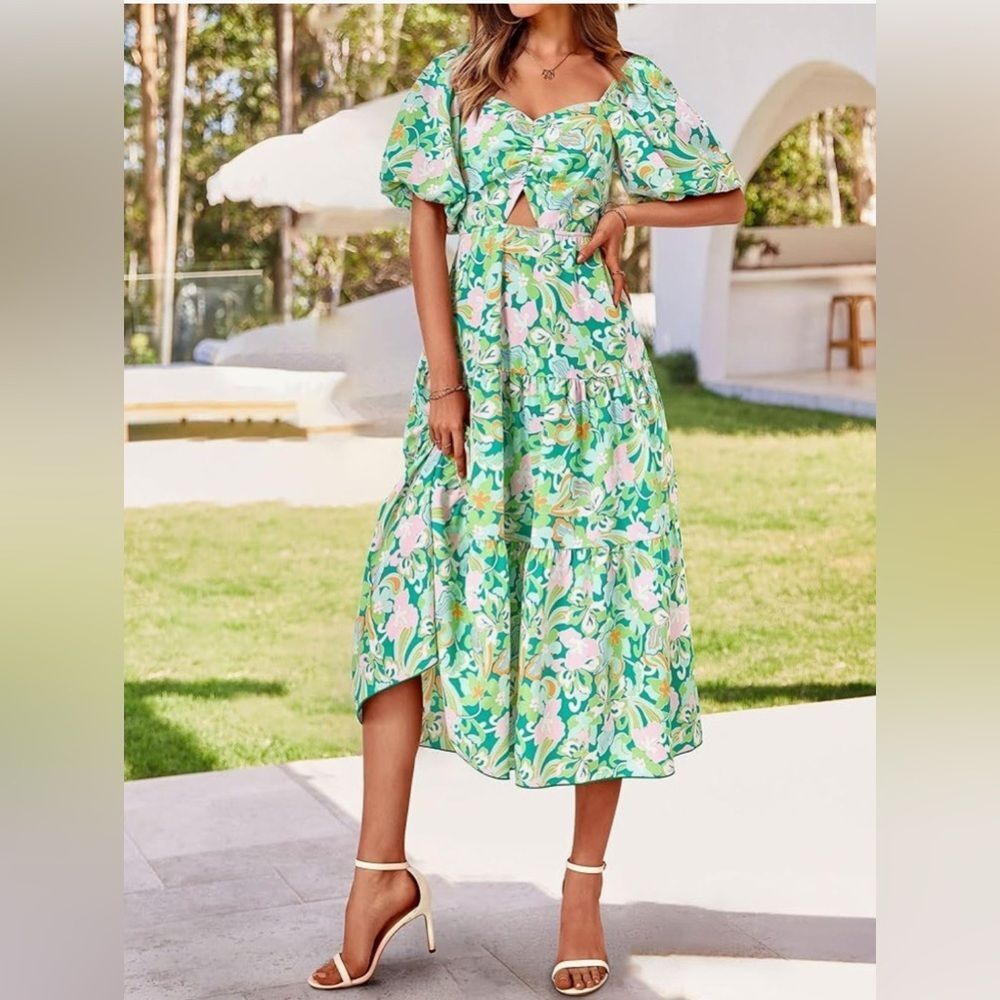 Women Boho Floral Summer Dress - Picture 2 of 7